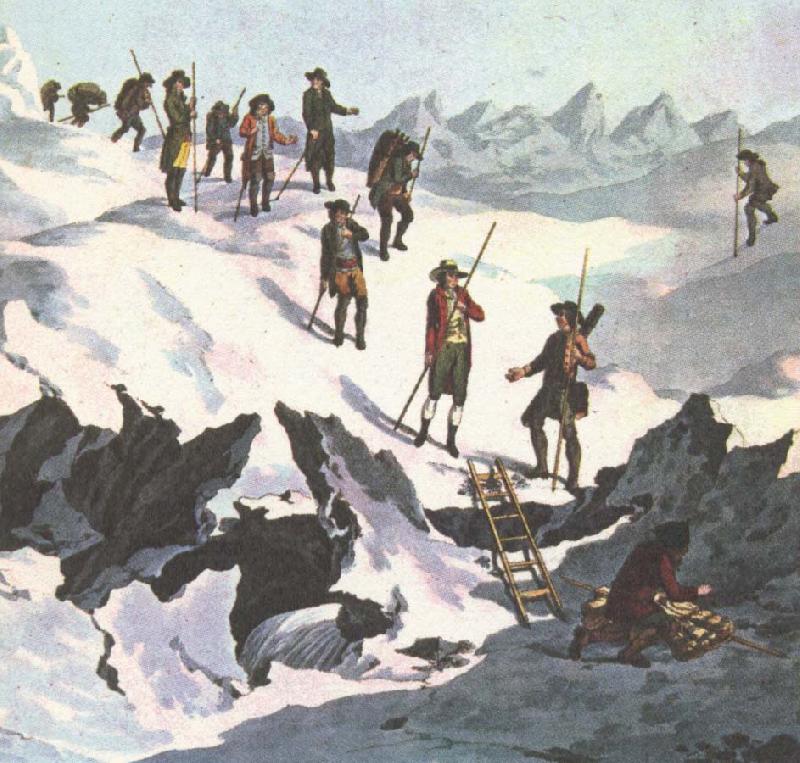william r clark horace de saussures expadition var den tredje som besteg mont blancs topp oil painting picture